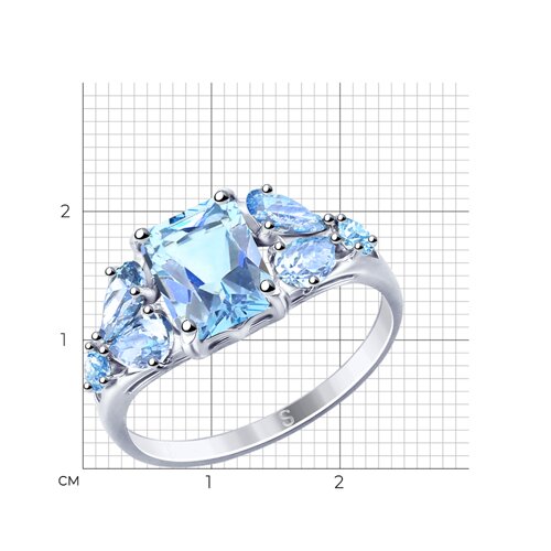 Кольцо из серебра с фианитами из серебро — вид 2