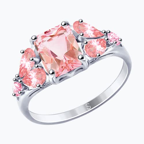 Кольцо из серебра с фианитами из серебро