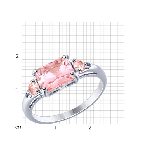 Кольцо из серебра с фианитами из серебро — вид 2