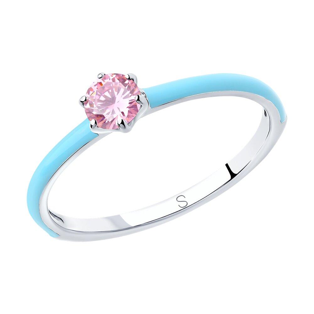 Кольцо из серебра с эмалью и фианитом - видео на модели