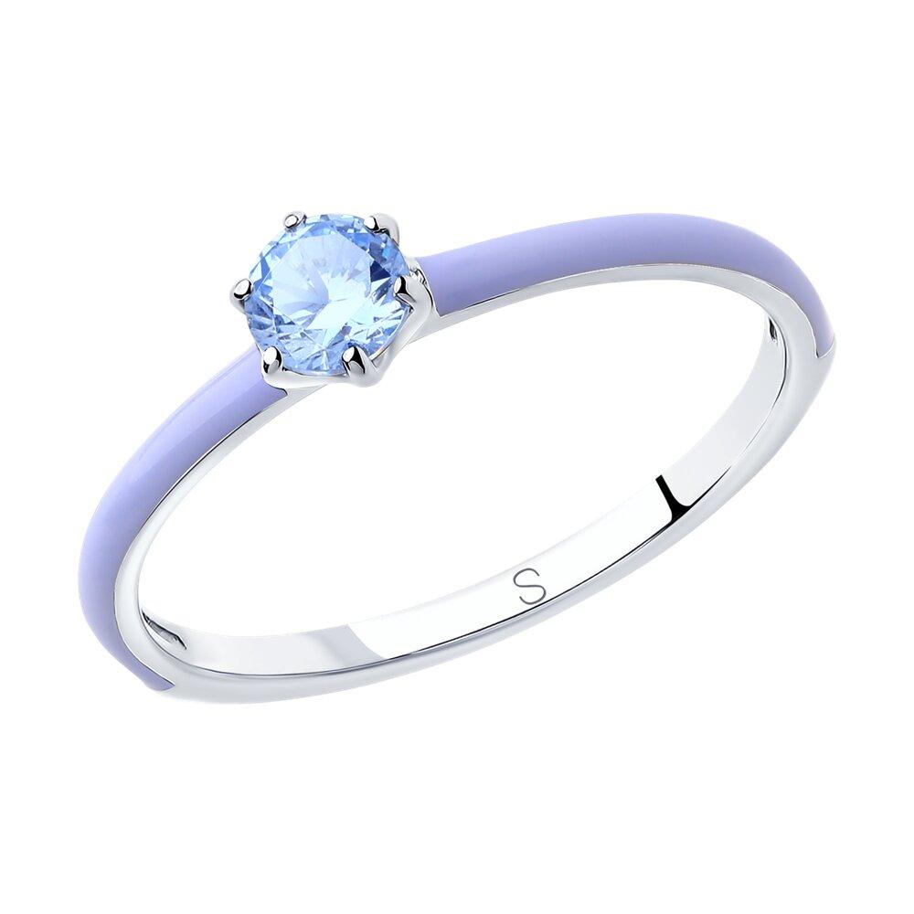 Кольцо из серебра с эмалью и фианитом - видео на модели