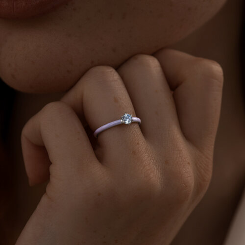 Кольцо из серебра с эмалью и фианитом из серебро — вид 3