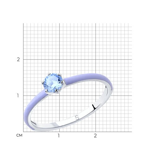 Кольцо из серебра с эмалью и фианитом из серебро — вид 4
