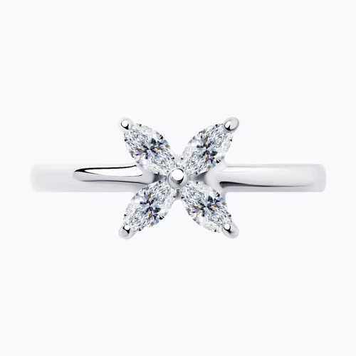 Кольцо из серебра с фианитами из серебро — вид 2