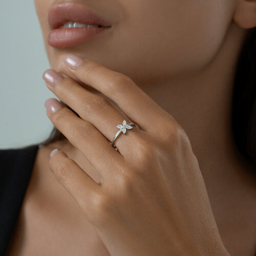 Кольцо из серебра с фианитами из серебро — вид 3