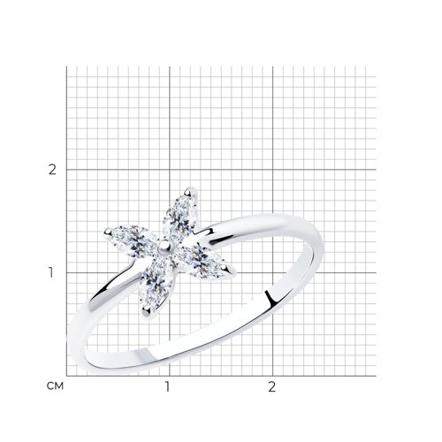 Кольцо из серебра с фианитами из серебро — вид 6