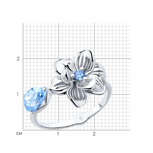 Кольцо из серебра с фианитами из серебро — вид 2