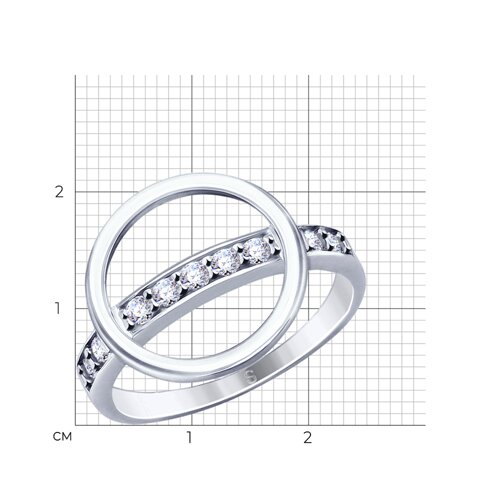 Кольцо из серебра с фианитами из серебро — вид 2
