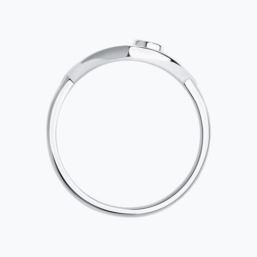 Кольцо из серебра с фианитом из серебро — вид 2