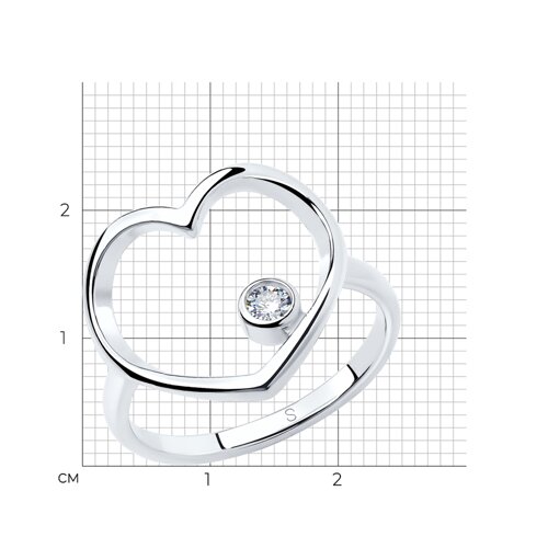 Кольцо из серебра с фианитом из серебро — вид 5