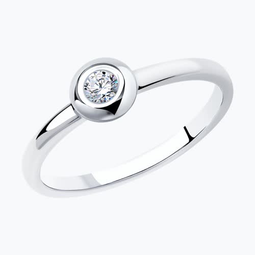 Кольцо из серебра с фианитом - видео на модели