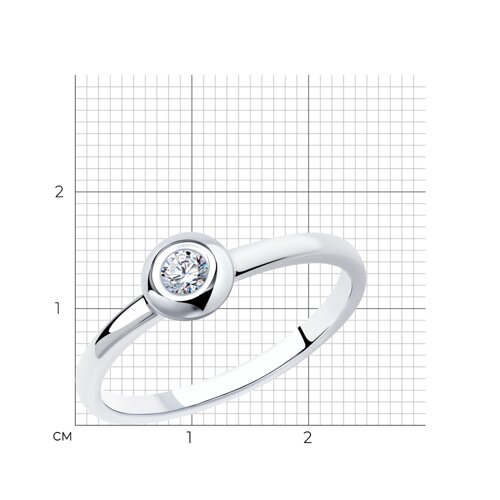 Кольцо из серебра с фианитом из серебро — вид 4