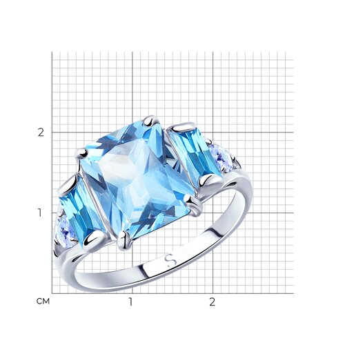 Кольцо из серебра с фианитами из серебро — вид 2