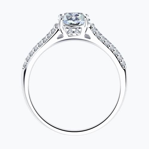 Кольцо из серебра с фианитами из серебро — вид 2