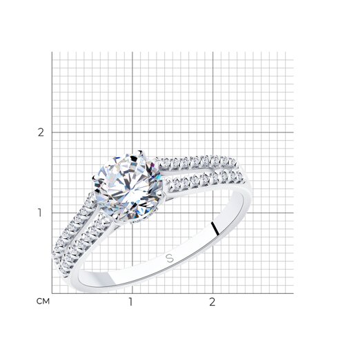 Кольцо из серебра с фианитами из серебро — вид 5