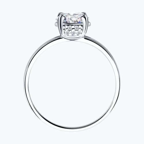 Кольцо из серебра с фианитами из серебро — вид 2