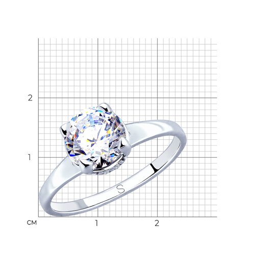 Кольцо из серебра с фианитами из серебро — вид 5