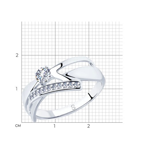 Кольцо из серебра с фианитами из серебро — вид 4