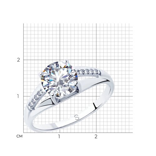 Кольцо из серебра с фианитами из серебро — вид 4