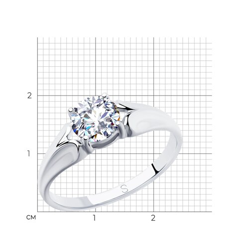 Кольцо из серебра с фианитом из серебро — вид 5