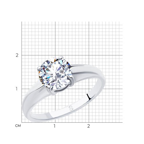 Кольцо из серебра с фианитом из серебро — вид 4