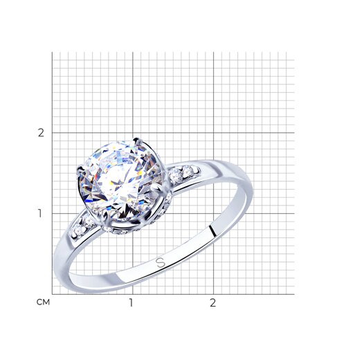 Кольцо из серебра с фианитами из серебро — вид 4