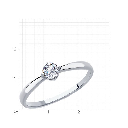 Кольцо из серебра с фианитом из серебро — вид 4