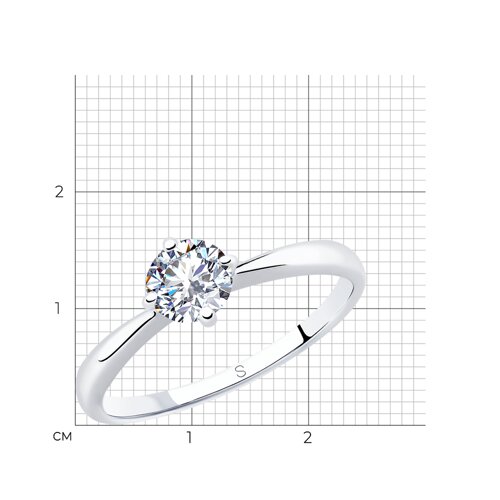 Кольцо из серебра с фианитом из серебро — вид 4