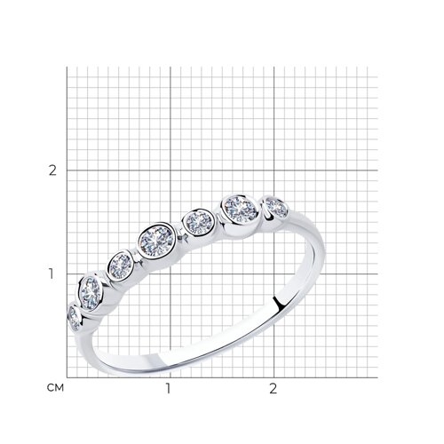 Кольцо из серебра с фианитами из серебро — вид 4