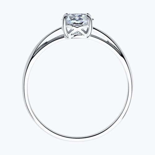 Кольцо из серебра с фианитом из серебро — вид 2