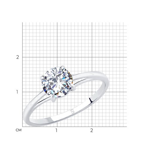 Кольцо из серебра с фианитом из серебро — вид 6