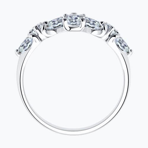 Кольцо из серебра с фианитами из серебро — вид 2