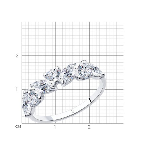 Кольцо из серебра с фианитами из серебро — вид 4