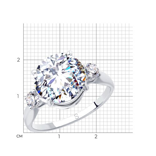 Кольцо из серебра с фианитами из серебро — вид 2