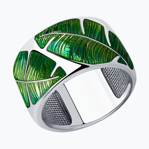 Кольцо из серебра с эмалью - видео на модели