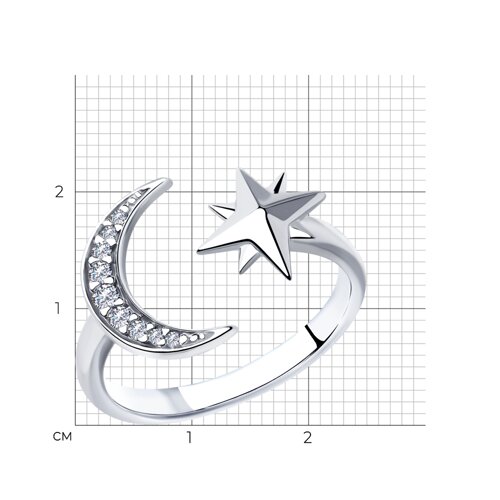 Кольцо из серебра с фианитами из серебро — вид 3