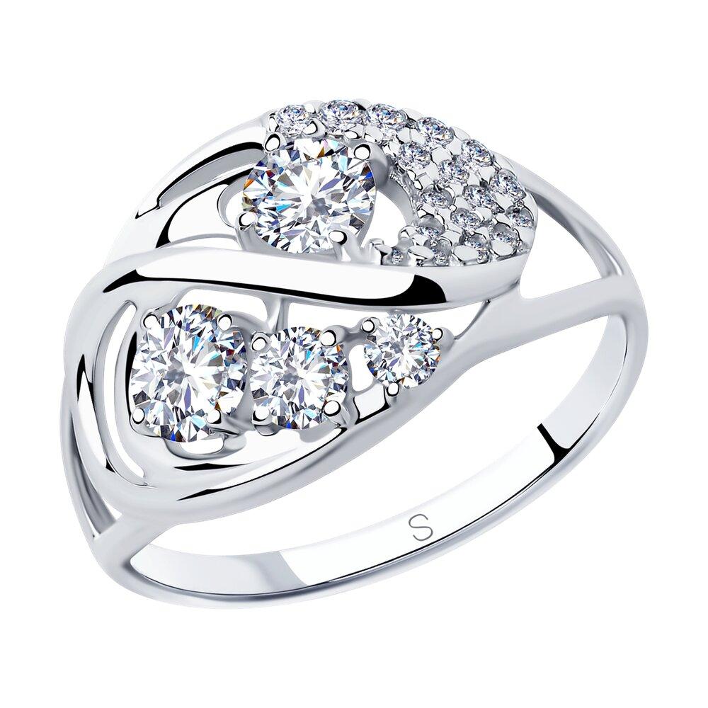 Кольцо из серебра с фианитами - видео на модели