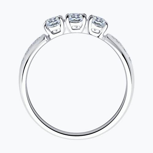 Кольцо из серебра с фианитами из серебро — вид 2