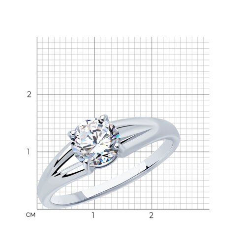 Кольцо из серебра с фианитом из серебро — вид 5