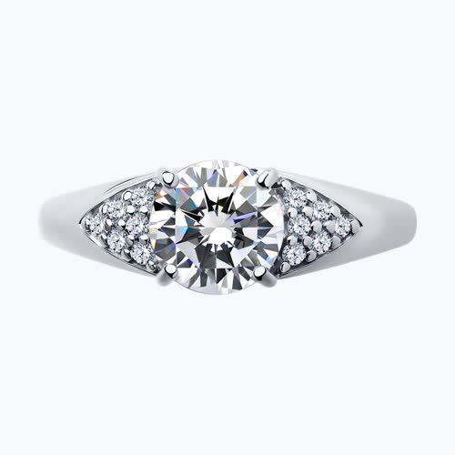 Кольцо из серебра с фианитами из серебро — вид 2