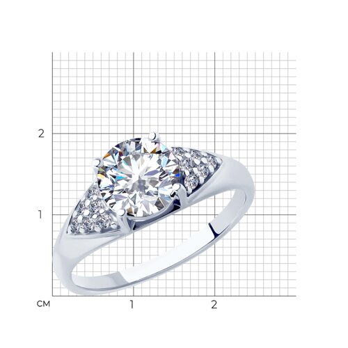 Кольцо из серебра с фианитами из серебро — вид 5