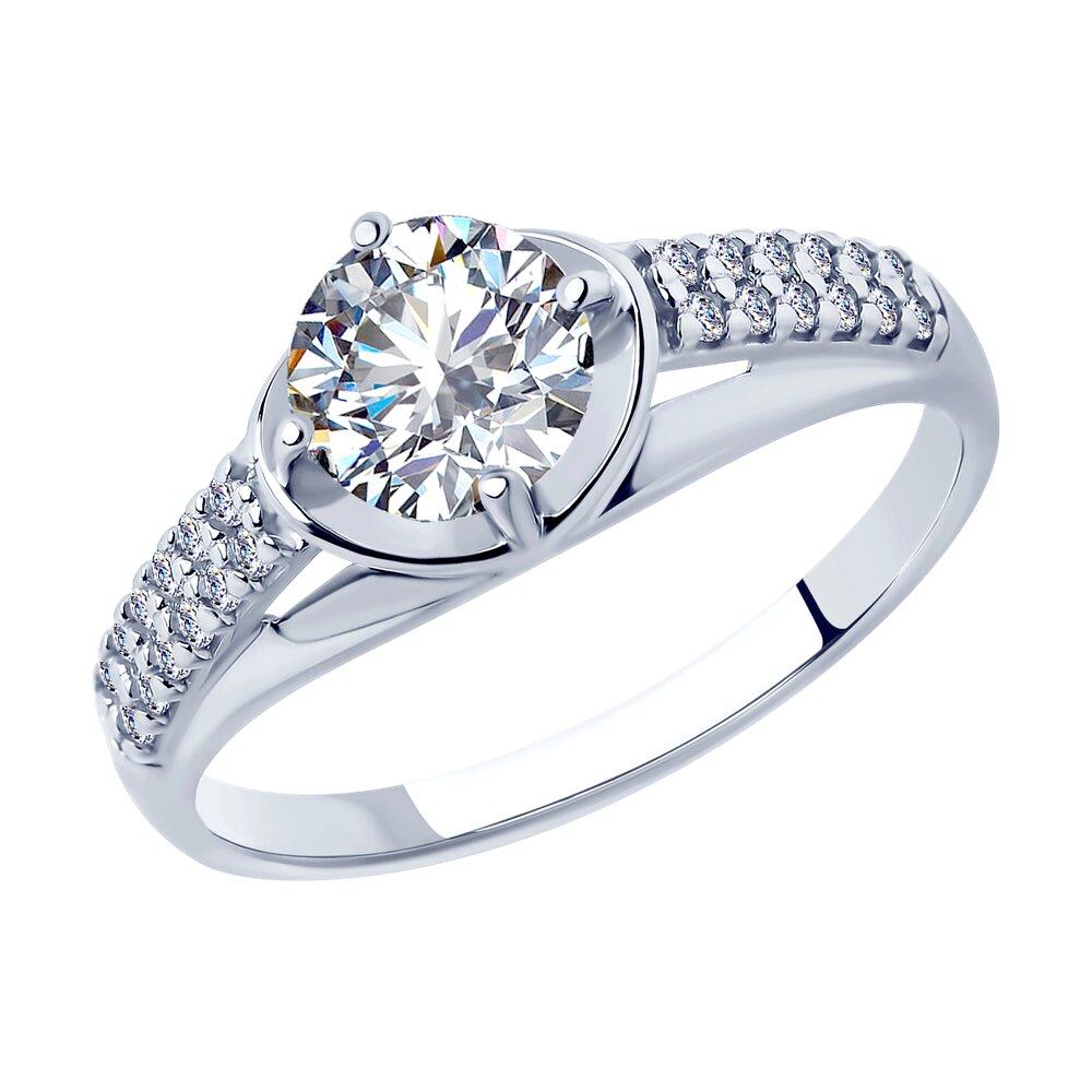 Кольцо из серебра с фианитами - видео на модели