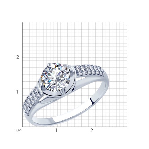 Кольцо из серебра с фианитами из серебро — вид 5