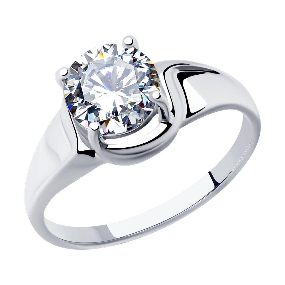 Кольцо из серебра с фианитом из серебро