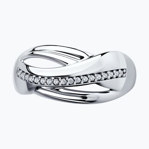 Кольцо из серебра с фианитами из серебро — вид 2