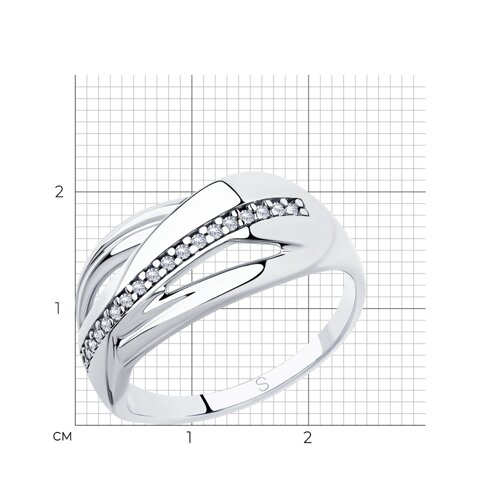 Кольцо из серебра с фианитами из серебро — вид 5