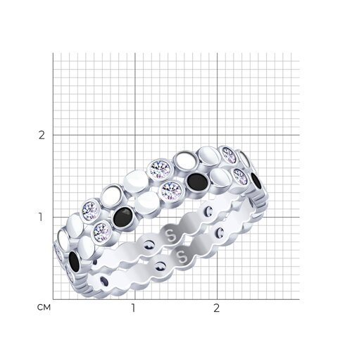 Кольцо из серебра с эмалью и фианитами из серебро — вид 2