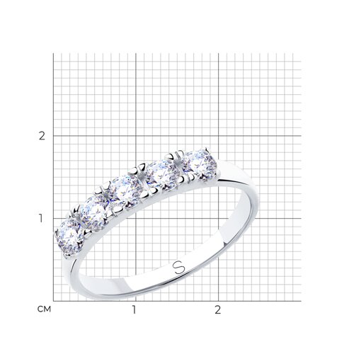 Кольцо из серебра с фианитами из серебро — вид 4