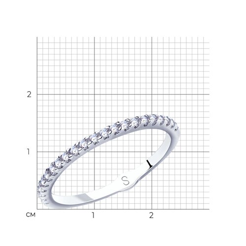 Кольцо из серебра с фианитами из серебро — вид 5