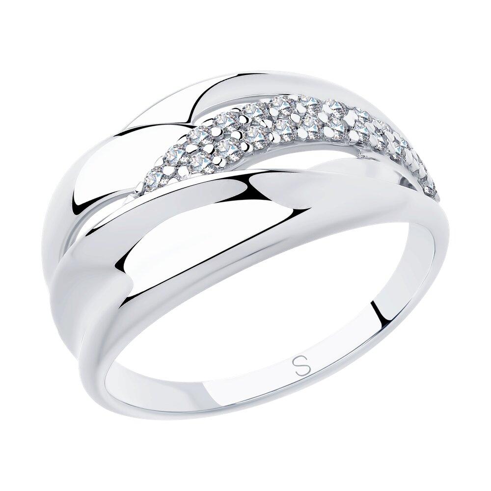 Кольцо из серебра с фианитами - видео на модели